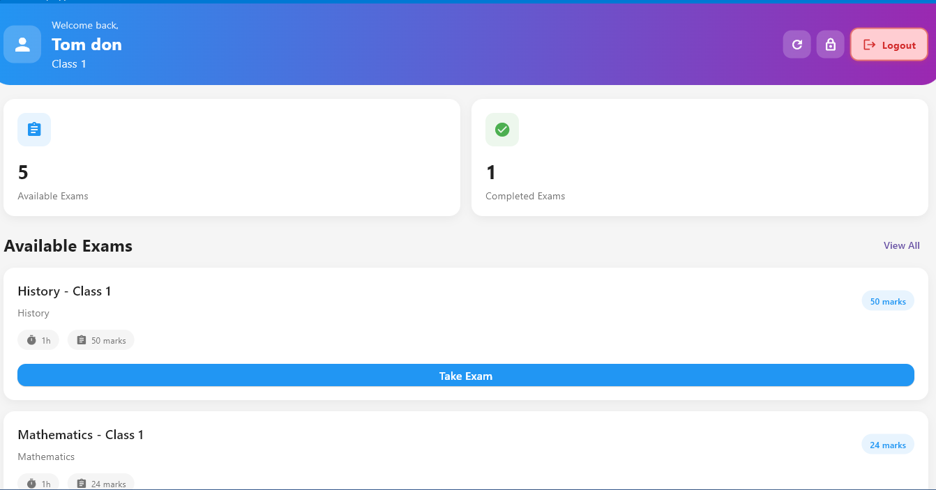CBT exam interface